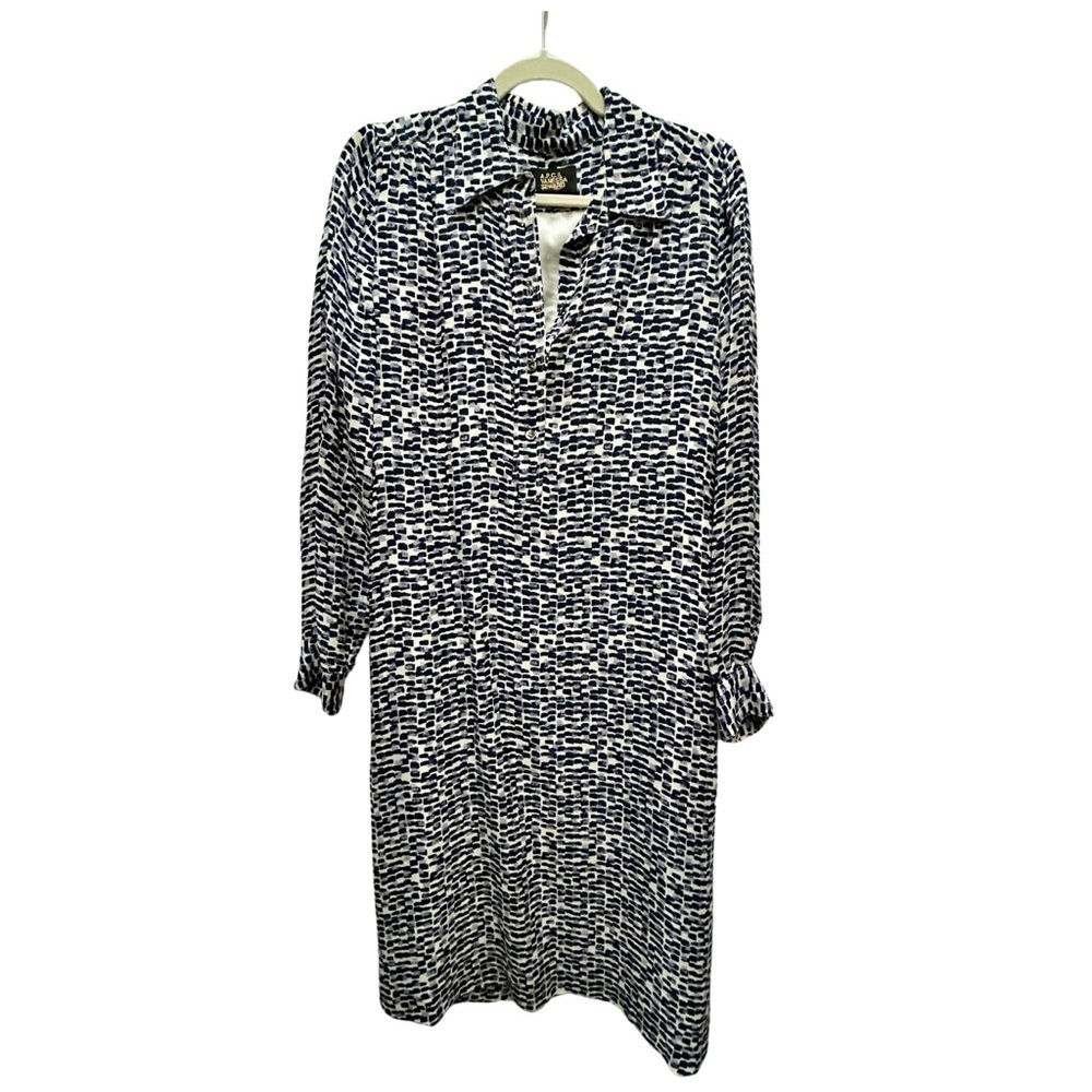 A.P.C. x Vanessa Seward Navy Print Shirt Dress – Size M